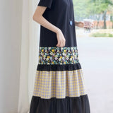 Casual Patchwork T-Shirt Dress - liwisi