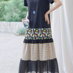 Casual Patchwork T-Shirt Dress - liwisi