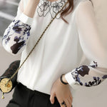Casual Petal-Collar Printed Shirt - liwisi