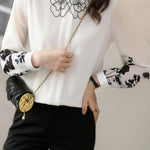 Casual Petal-Collar Printed Shirt - liwisi