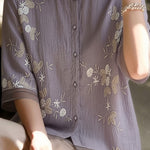 Casual Seven-Point Sleeve Spliced Shirt - liwisi
