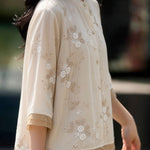 Casual Seven-Point Sleeve Spliced Shirt - liwisi