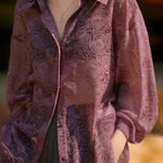 Casual Sheer Unique Long Sleeve Blouse - liwisi