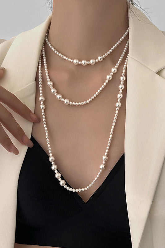 Elegant Three-Layer Pearl Necklace - liwisi