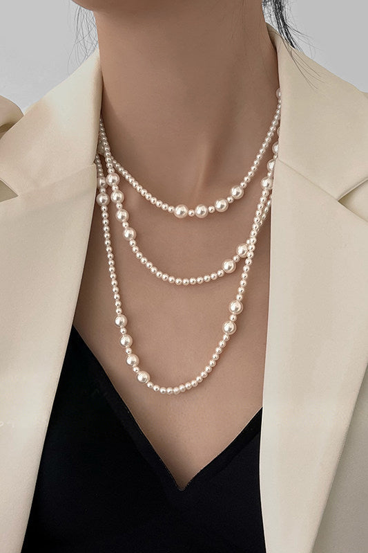 Elegant Three-Layer Pearl Necklace - liwisi