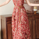 Casual Vintage Print Halter Dress - liwisi