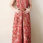 Casual Vintage Print Halter Dress - liwisi