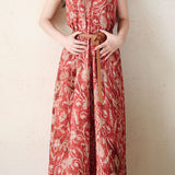 Casual Vintage Print Halter Dress - liwisi