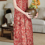 Casual Vintage Print Halter Dress - liwisi