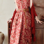 Casual Vintage Print Halter Dress - liwisi