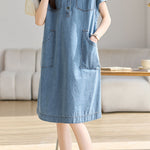 Casual Loose Denim Dress - liwisi