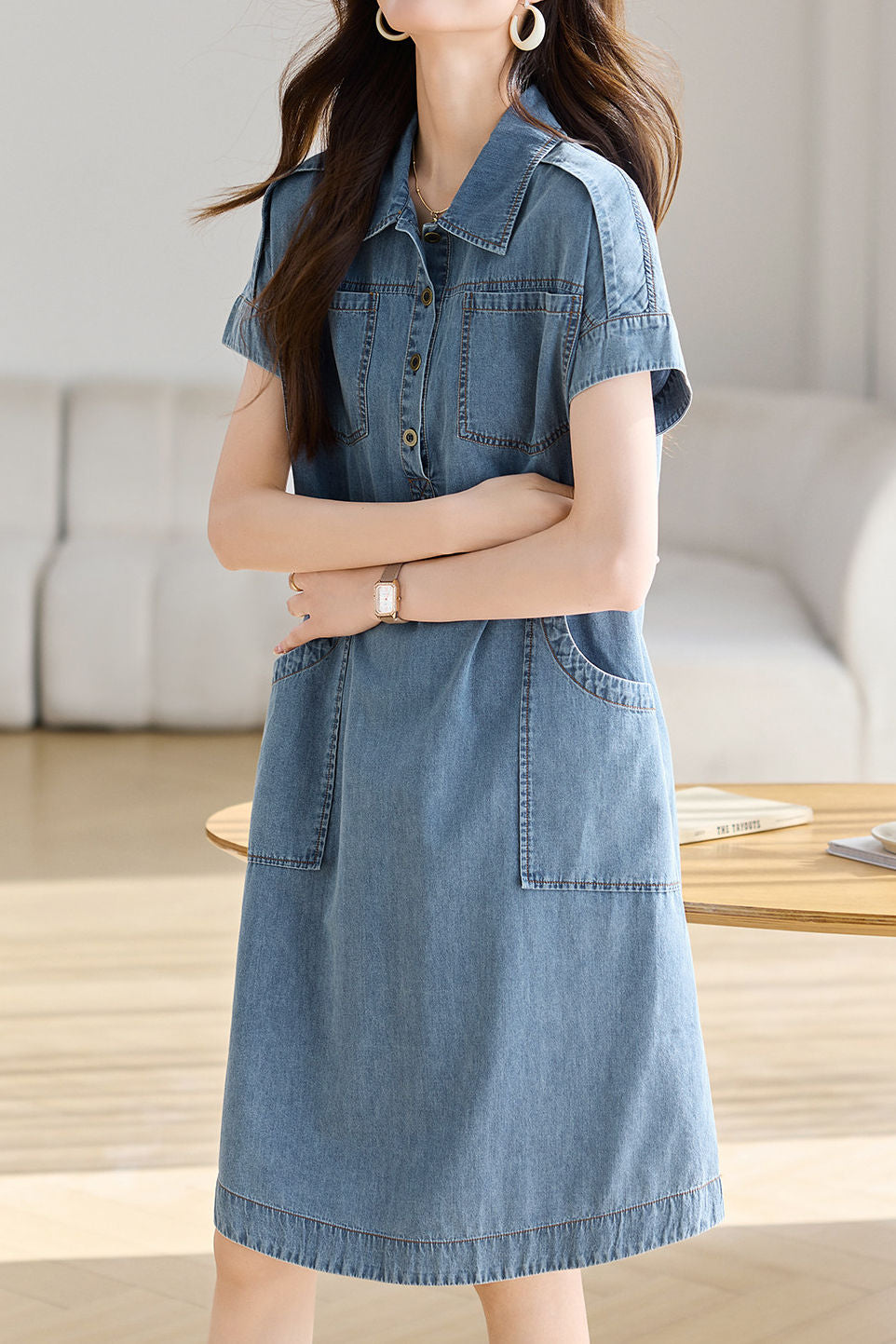 Casual Loose Denim Dress - liwisi