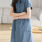 Casual Loose Denim Dress - liwisi