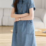 Casual Loose Denim Dress - liwisi