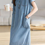 Casual Loose Denim Dress - liwisi