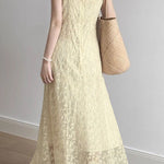 Elegant Spaghetti Strap Waist Dress - liwisi