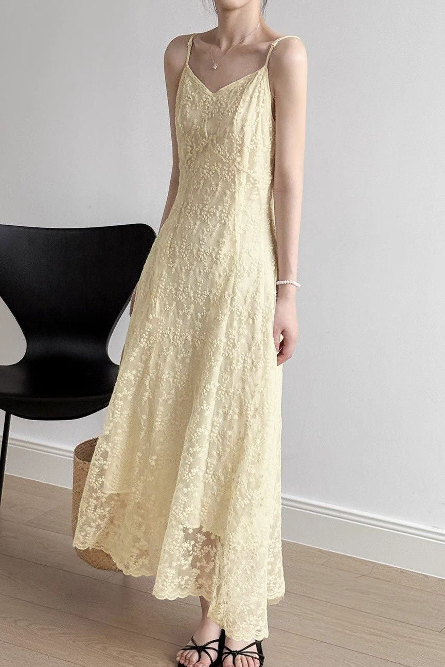 Elegant Spaghetti Strap Waist Dress - liwisi