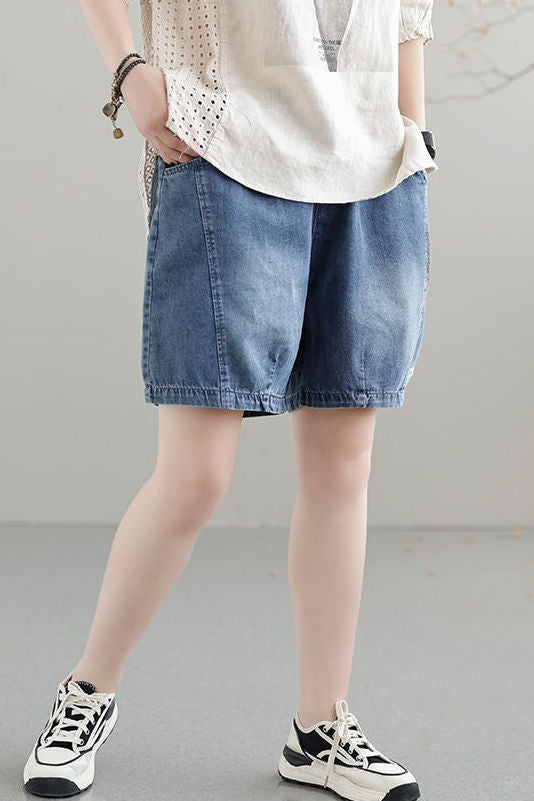 Casual Patchwork Denim Shorts - liwisi