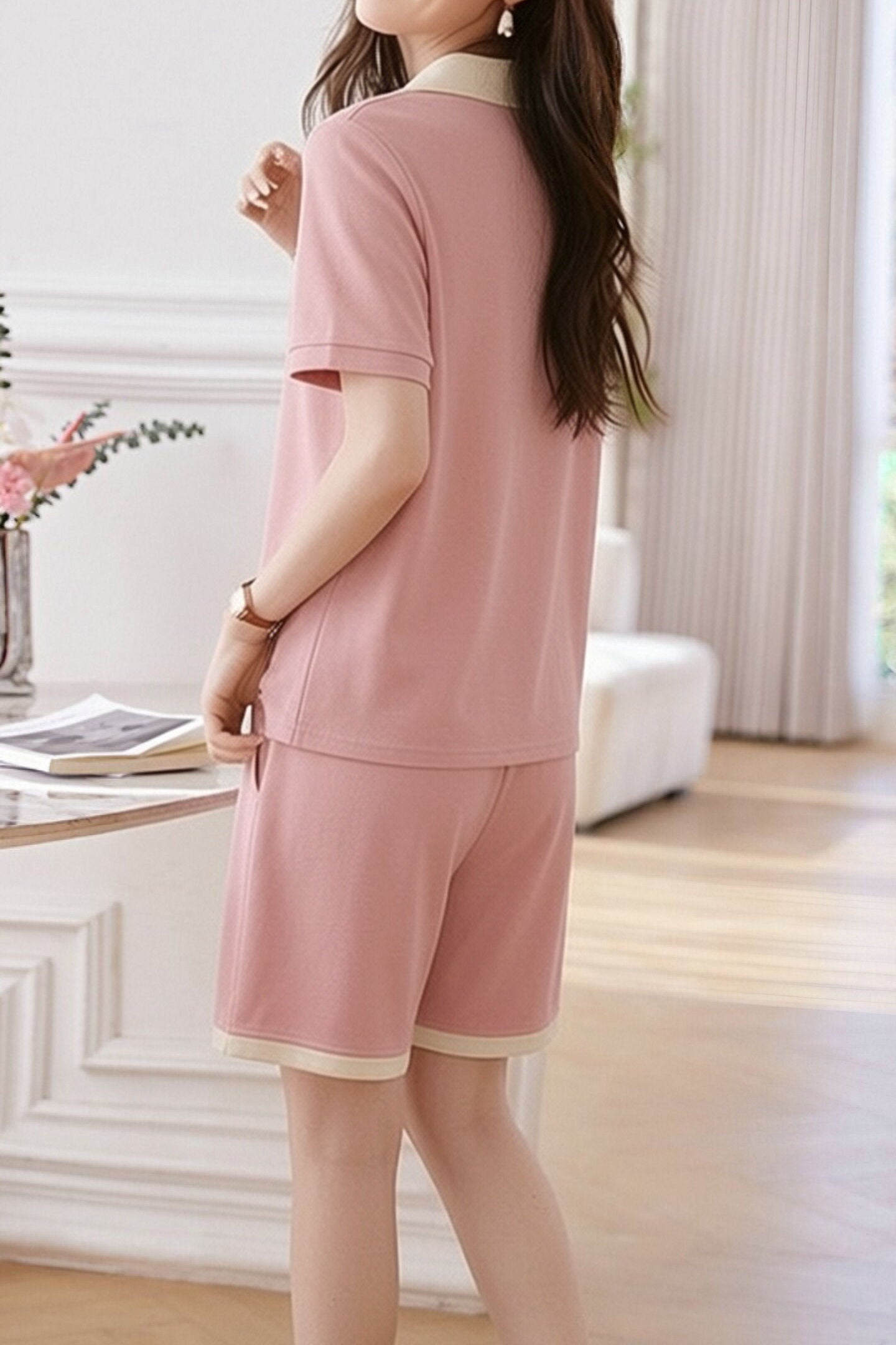 Casual White Edge Lapel Set - liwisi