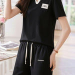 Casual White Edge Lapel Set - liwisi