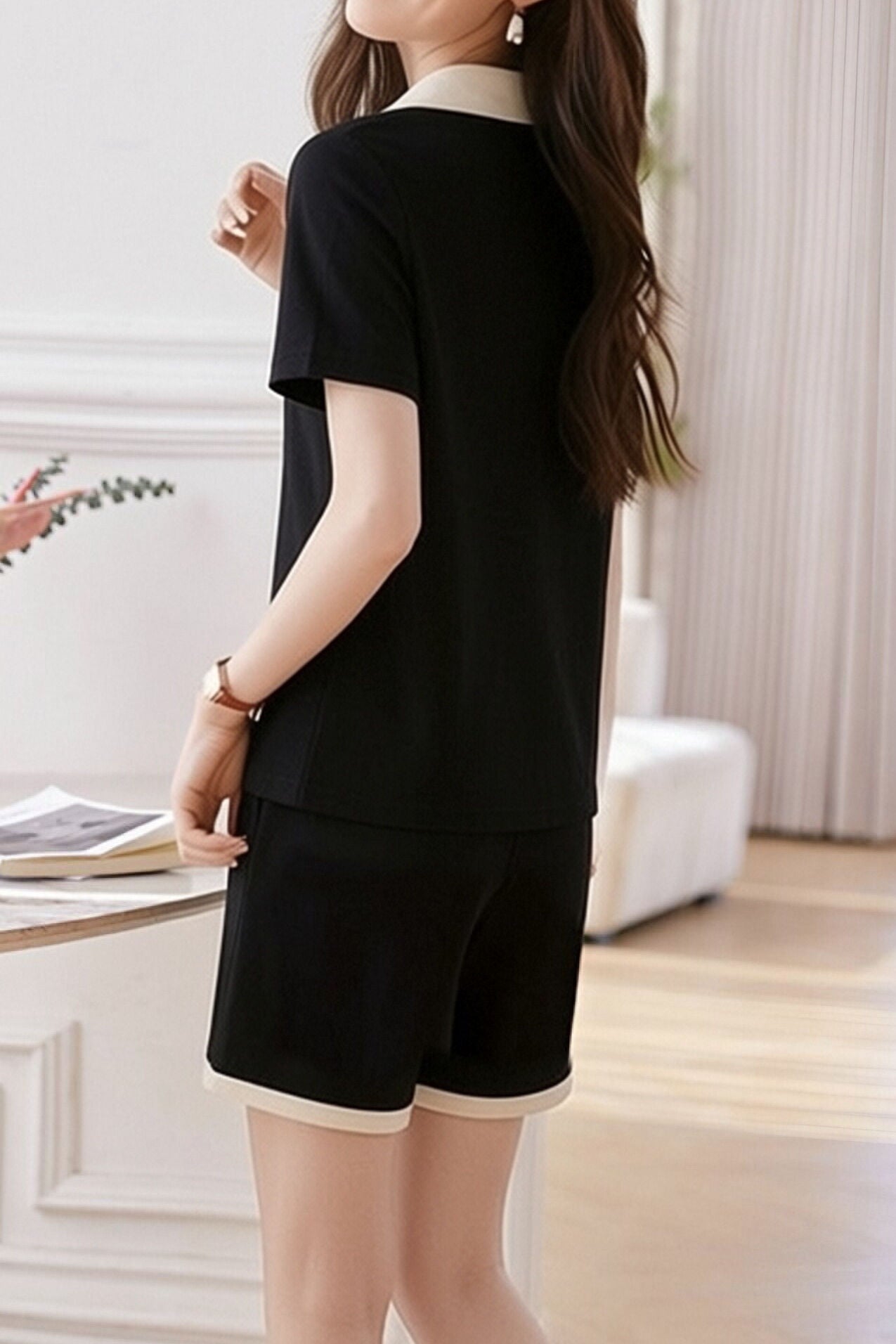 Casual White Edge Lapel Set - liwisi