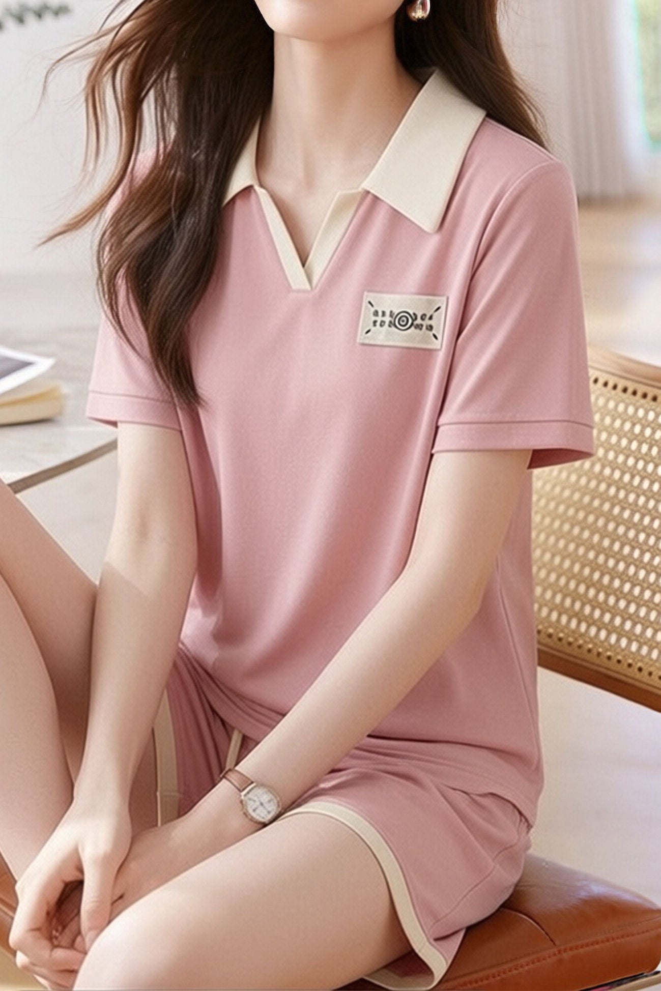 Casual White Edge Lapel Set - liwisi