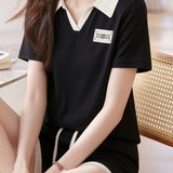 Casual White Edge Lapel Set - liwisi