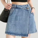 Casual Denim A-Line Skort - liwisi