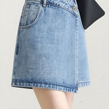 Casual Denim A-Line Skort - liwisi
