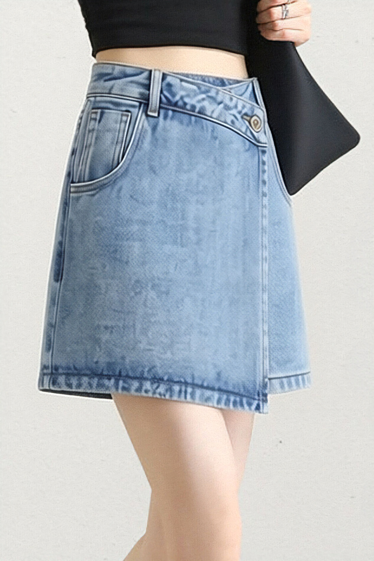 Casual Denim A-Line Skort - liwisi