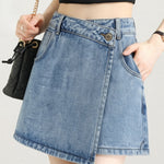 Casual Denim A-Line Skort - liwisi