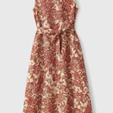Casual Reddish Brown Printed Dress - liwisi
