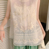 Elegant Embroidered Sleeveless Vest - liwisi
