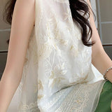 Elegant Embroidered Sleeveless Vest - liwisi