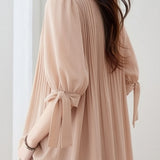 Casual Lantern Sleeve Short Sleeve Shirt - liwisi