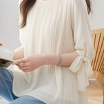 Casual Lantern Sleeve Short Sleeve Shirt - liwisi