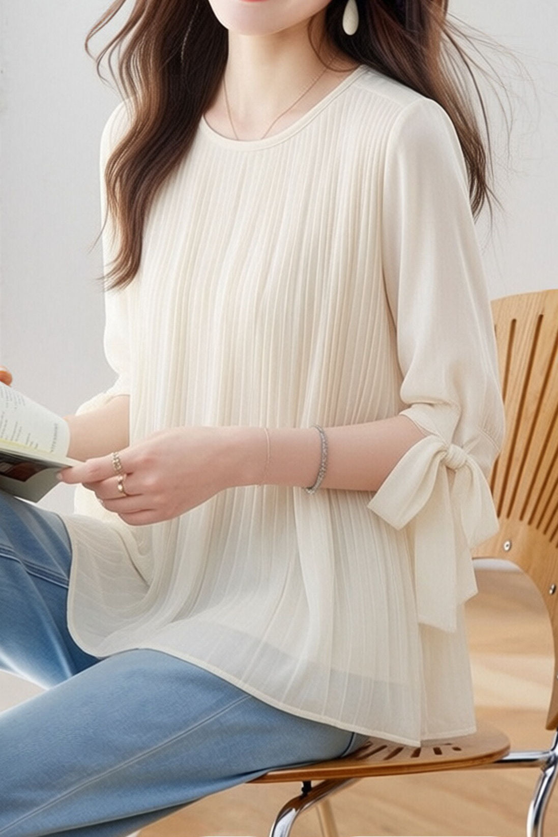 Casual Lantern Sleeve Short Sleeve Shirt - liwisi