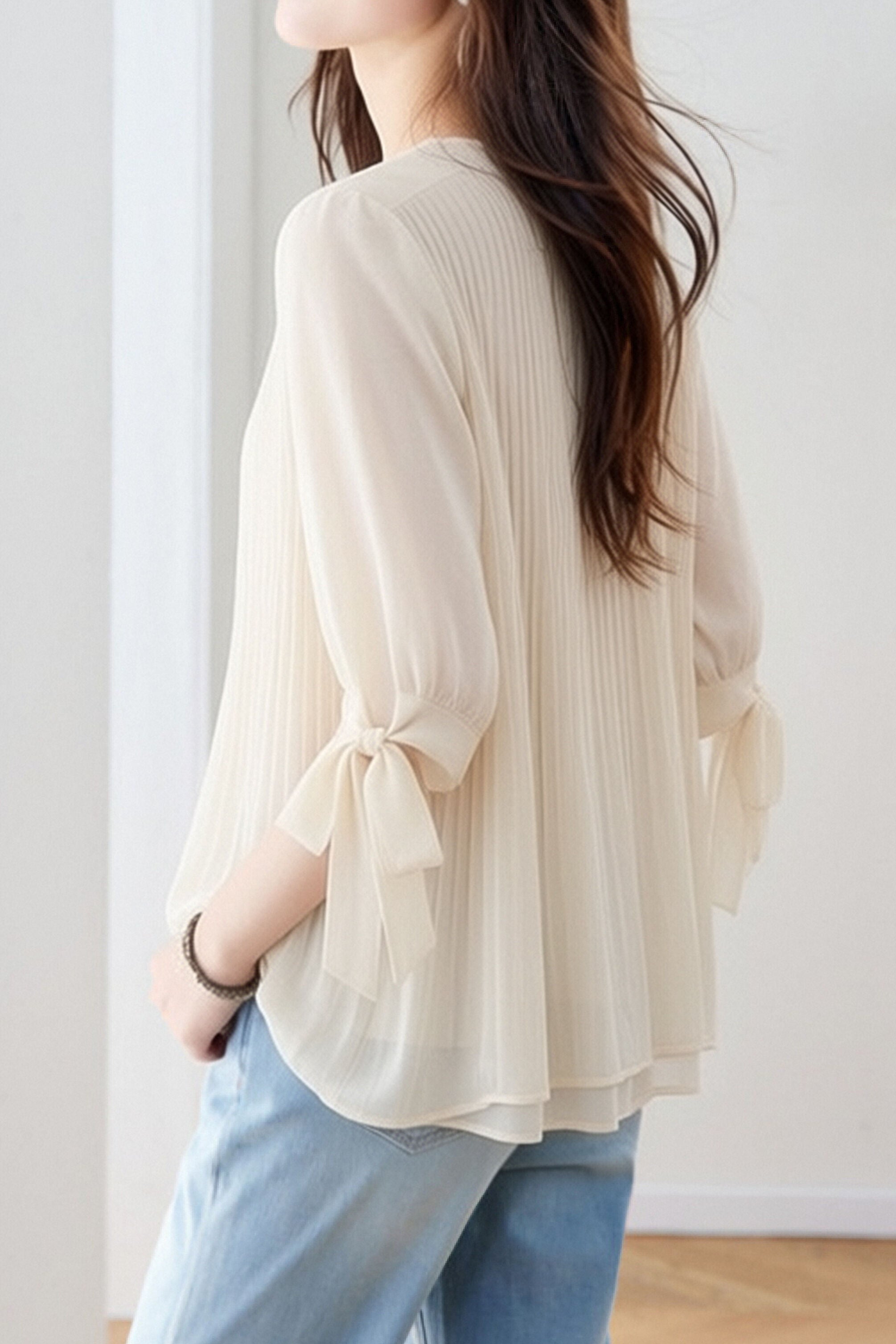Casual Lantern Sleeve Short Sleeve Shirt - liwisi