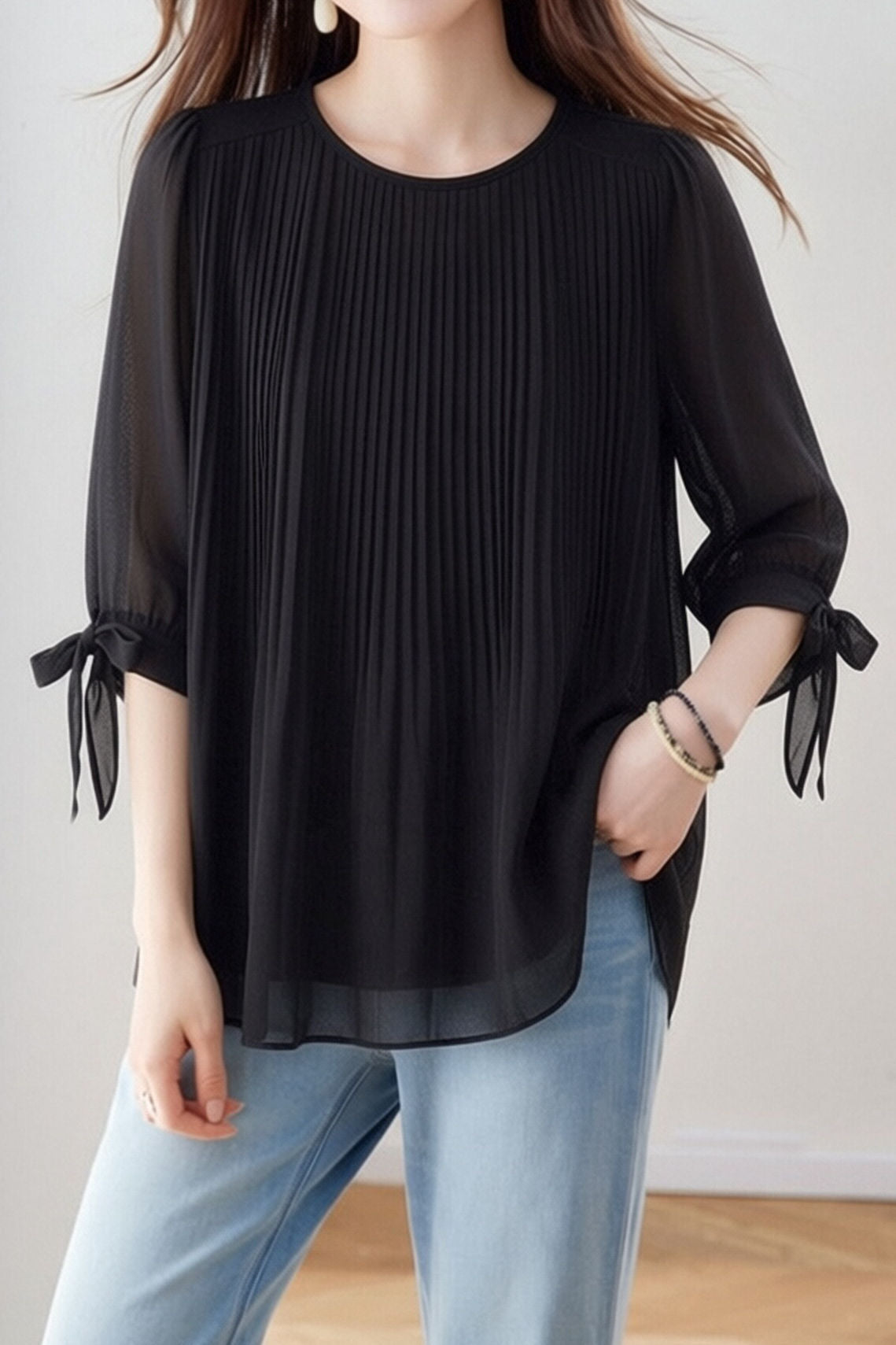 Casual Lantern Sleeve Short Sleeve Shirt - liwisi