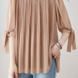 Casual Lantern Sleeve Short Sleeve Shirt - liwisi