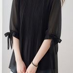 Casual Lantern Sleeve Short Sleeve Shirt - liwisi