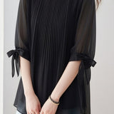 Casual Lantern Sleeve Short Sleeve Shirt - liwisi