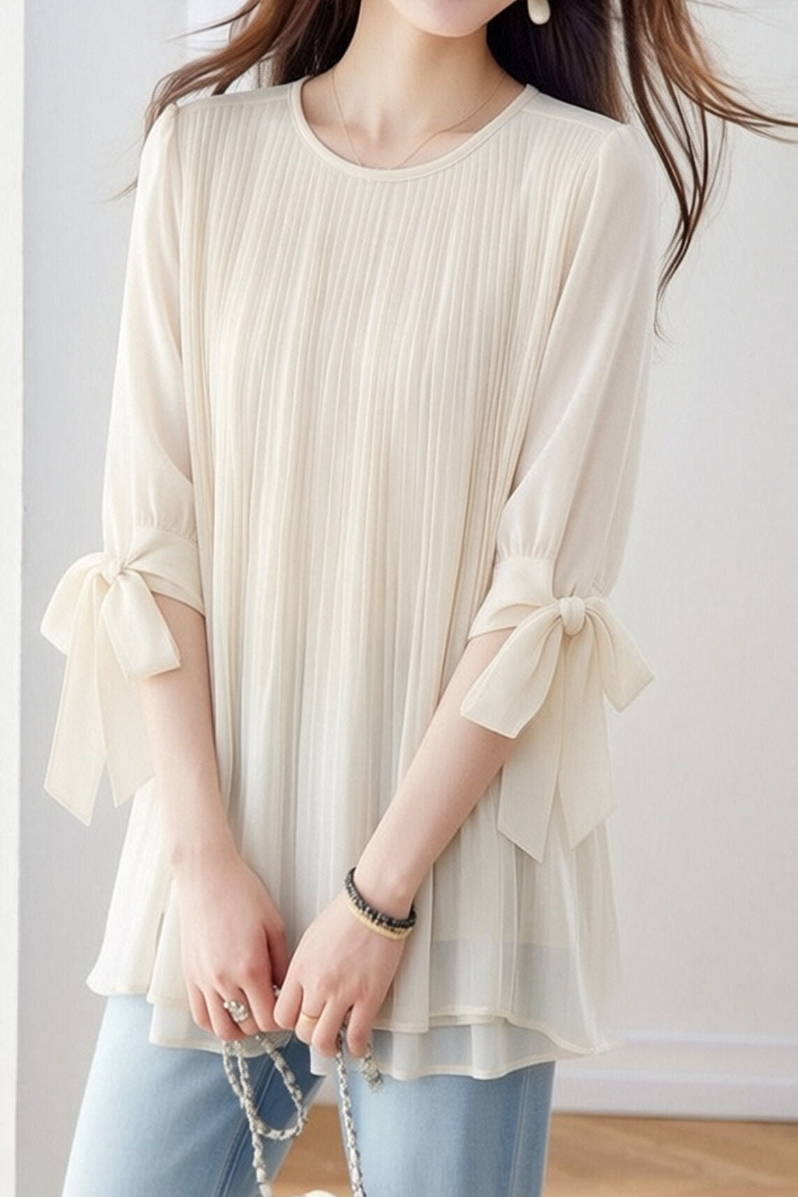 Casual Lantern Sleeve Short Sleeve Shirt - liwisi
