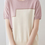 Casual Loose Versatile Color Block Knit Sweater - liwisi