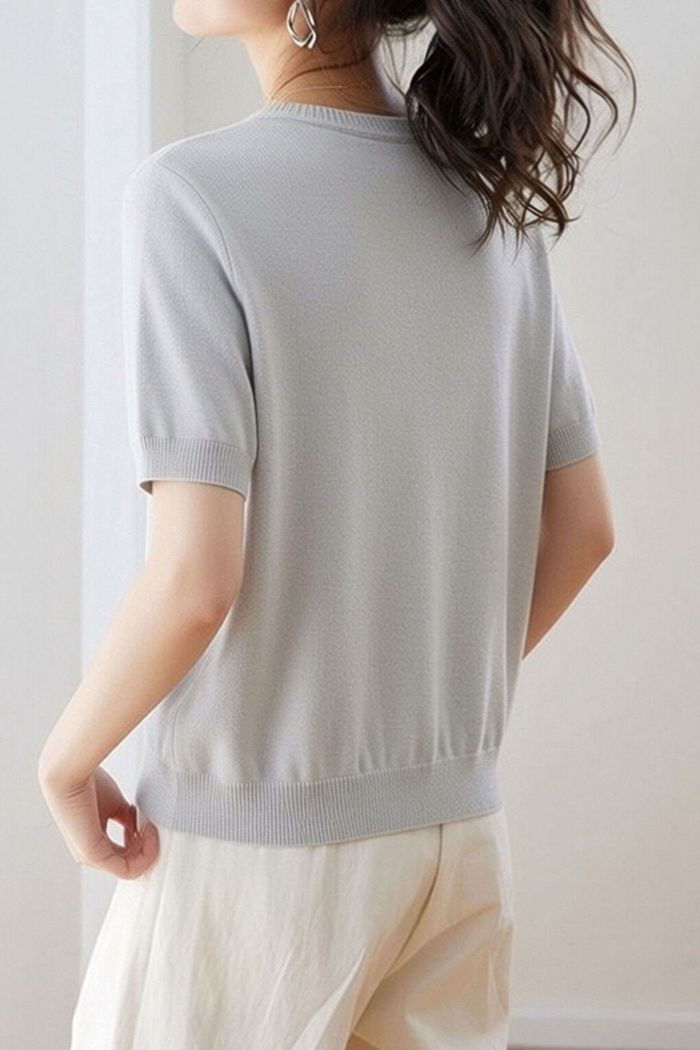 Casual Loose Versatile Color Block Knit Sweater - liwisi