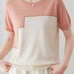 Casual Loose Versatile Color Block Knit Sweater - liwisi