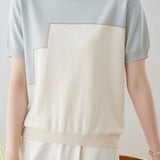 Casual Loose Versatile Color Block Knit Sweater - liwisi