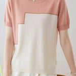 Casual Loose Versatile Color Block Knit Sweater - liwisi