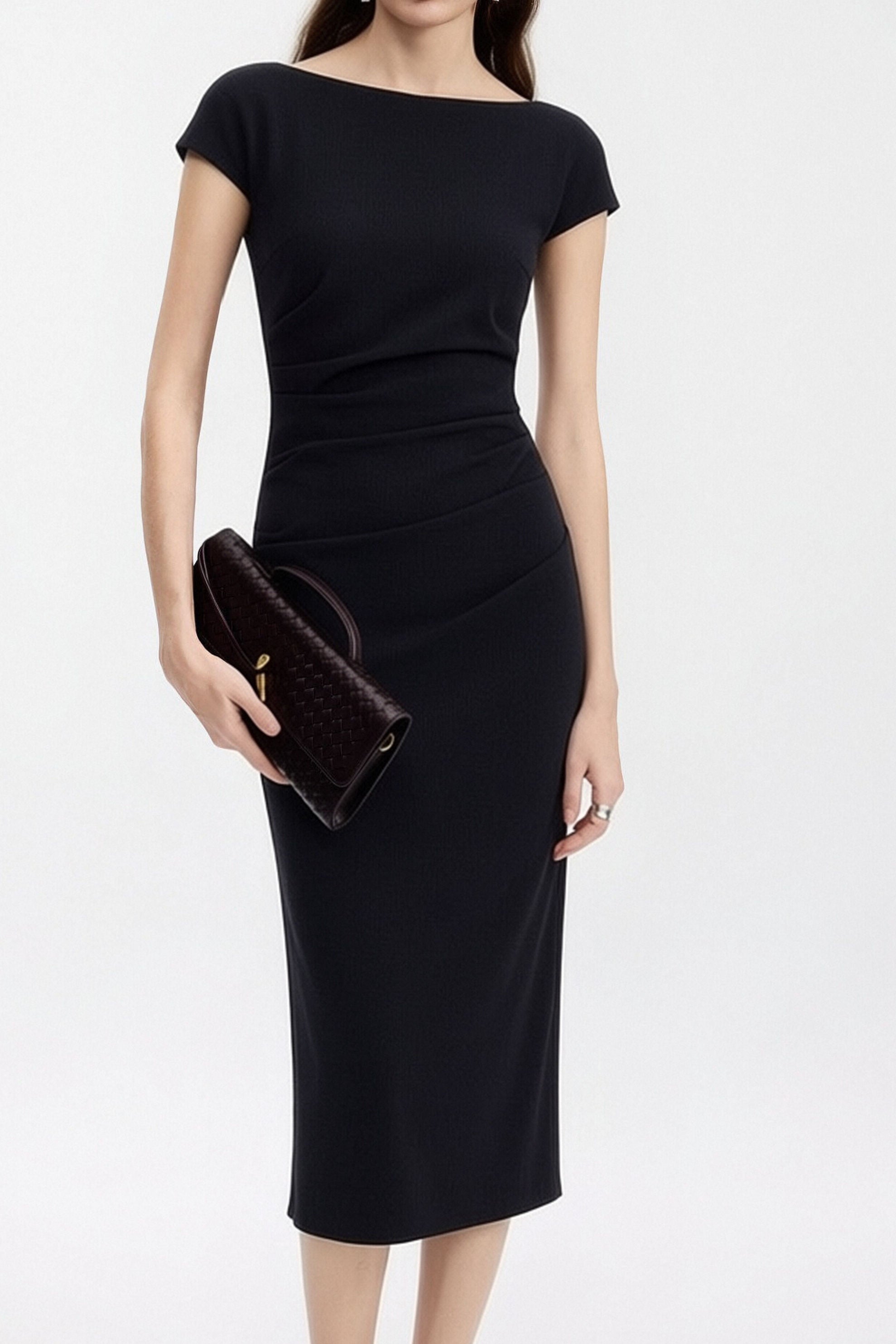 Elegant Pleated Slim Fit Dress - liwisi