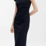 Elegant Pleated Slim Fit Dress - liwisi